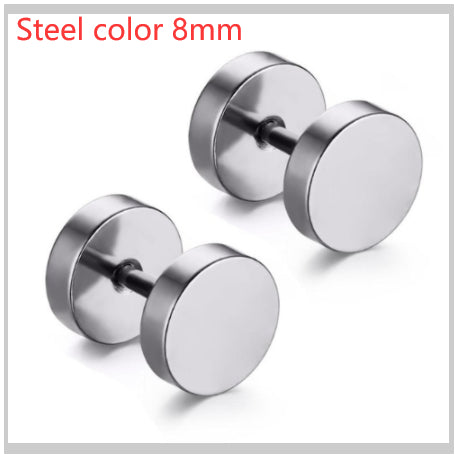 8mm Barbell Ear Studs – Stainless Steel, Punk Gothic – view 25
