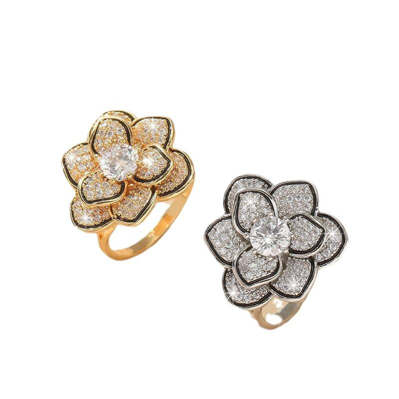 Fashion Light Luxury Flower Ring For Women – view 5