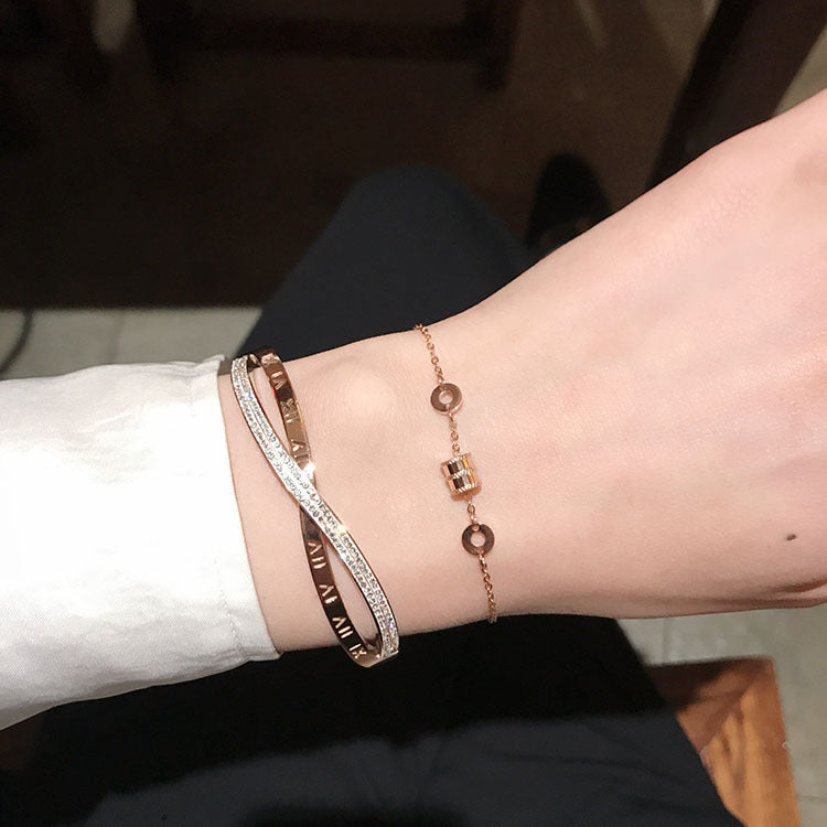 Cross Bracelet Titanium Steel 18k Gold Plated Bracelet – view 2