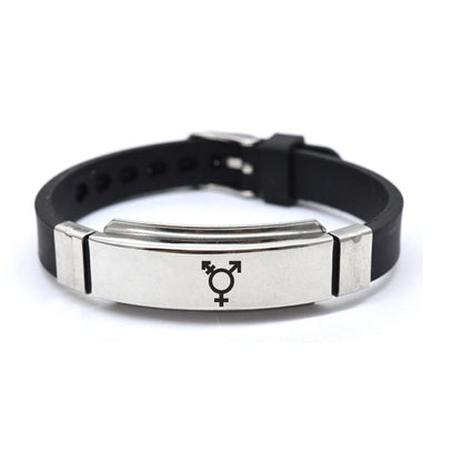 LGBT Pride Engraved ID Bracelet – Stainless Steel & Silicone – view 2