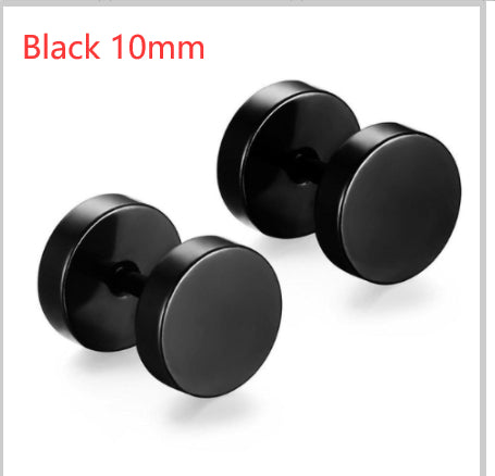 8mm Barbell Ear Studs – Stainless Steel, Punk Gothic – view 7