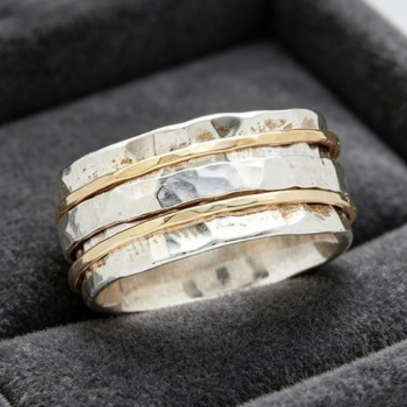 New Two-tone Vintage Minimalist Multi-layer Ring