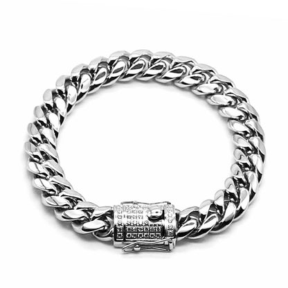 Cuban Trend Titanium Steel Gold Plated Zircon Bracelet For Men – view 4
