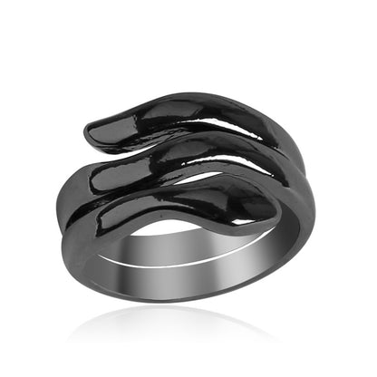 Retro Ring, Punk-style Double-layer Snake-shaped Mens Ring – view 6