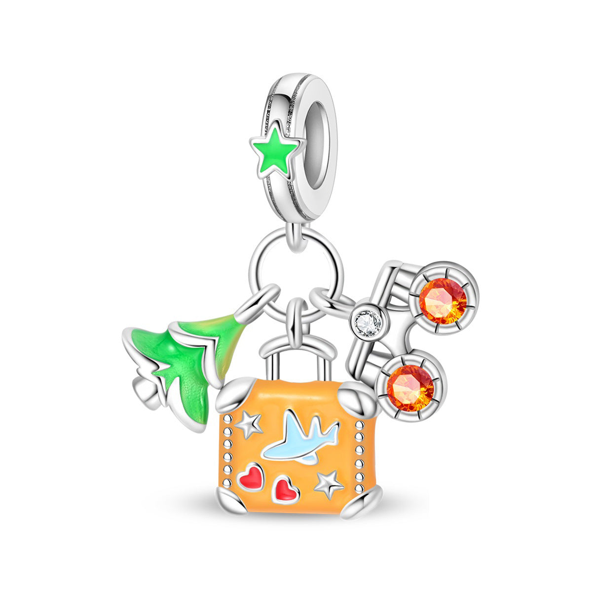 Airplane Suitcase World Travel DIY Bead Pendant Jewelry Accessory – view 6