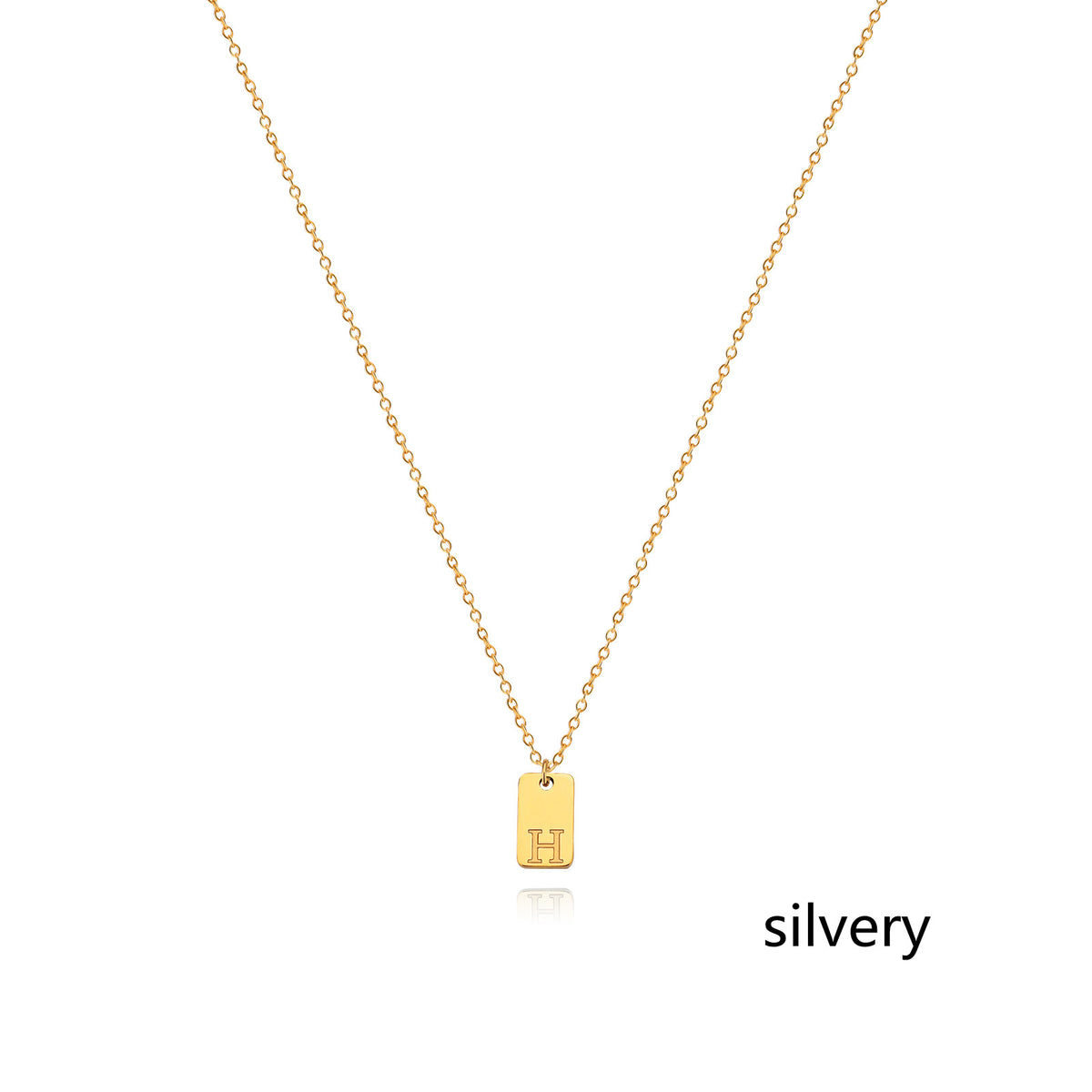 Stainless Steel Simple 26 Letter Tag Pendant Necklace – view 35