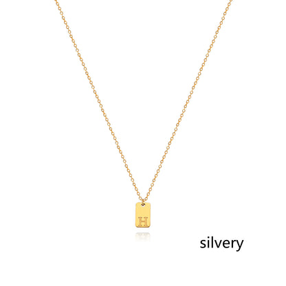 Stainless Steel Simple 26 Letter Tag Pendant Necklace – view 35