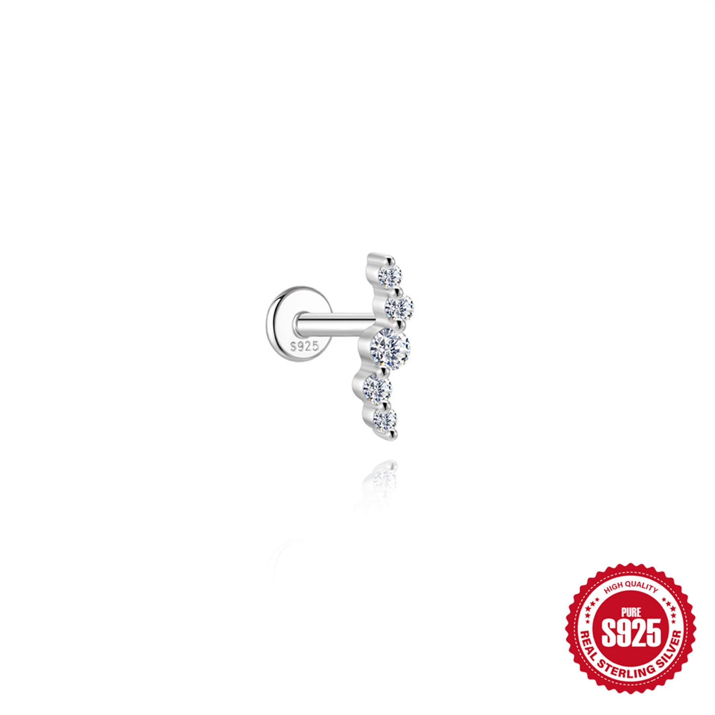 S925 Sterling Silver Moissanite Stud Earrings For Women – view 13