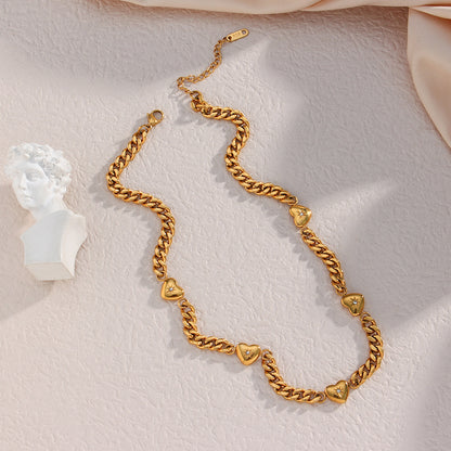 Stainless Steel Plated 18k Gold Cuban Chain Necklace – view 5
