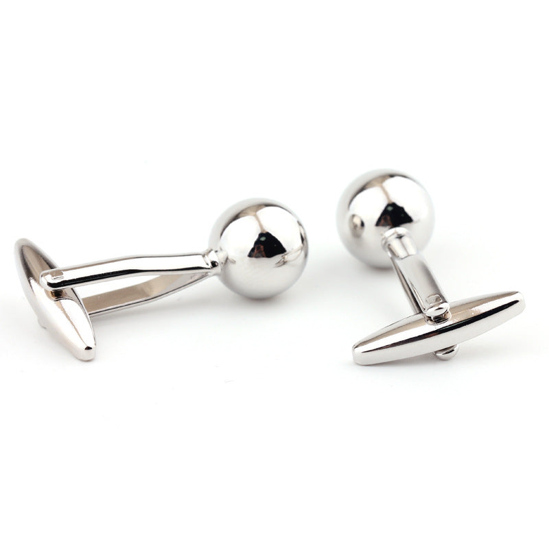 Silver Steel Ball Shape Metal Cufflinks French Shirt Men's Cufflink – view 4