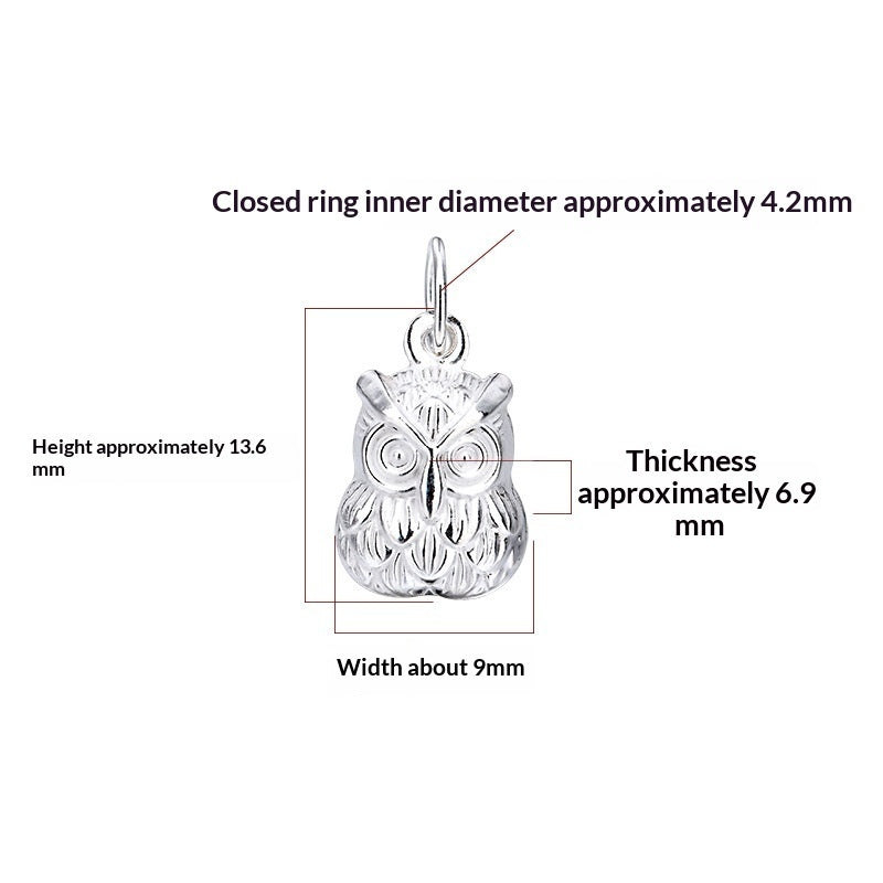 Sterling Silver Jewelry Pendant Cute Owl Pendant – view 6