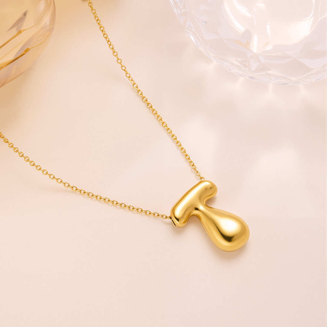 New Titanium Steel 18K Gold-Plated 26-Letter Necklace For Women – view 13