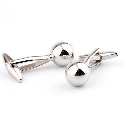 Silver Steel Ball Shape Metal Cufflinks French Shirt Men's Cufflink – view 3