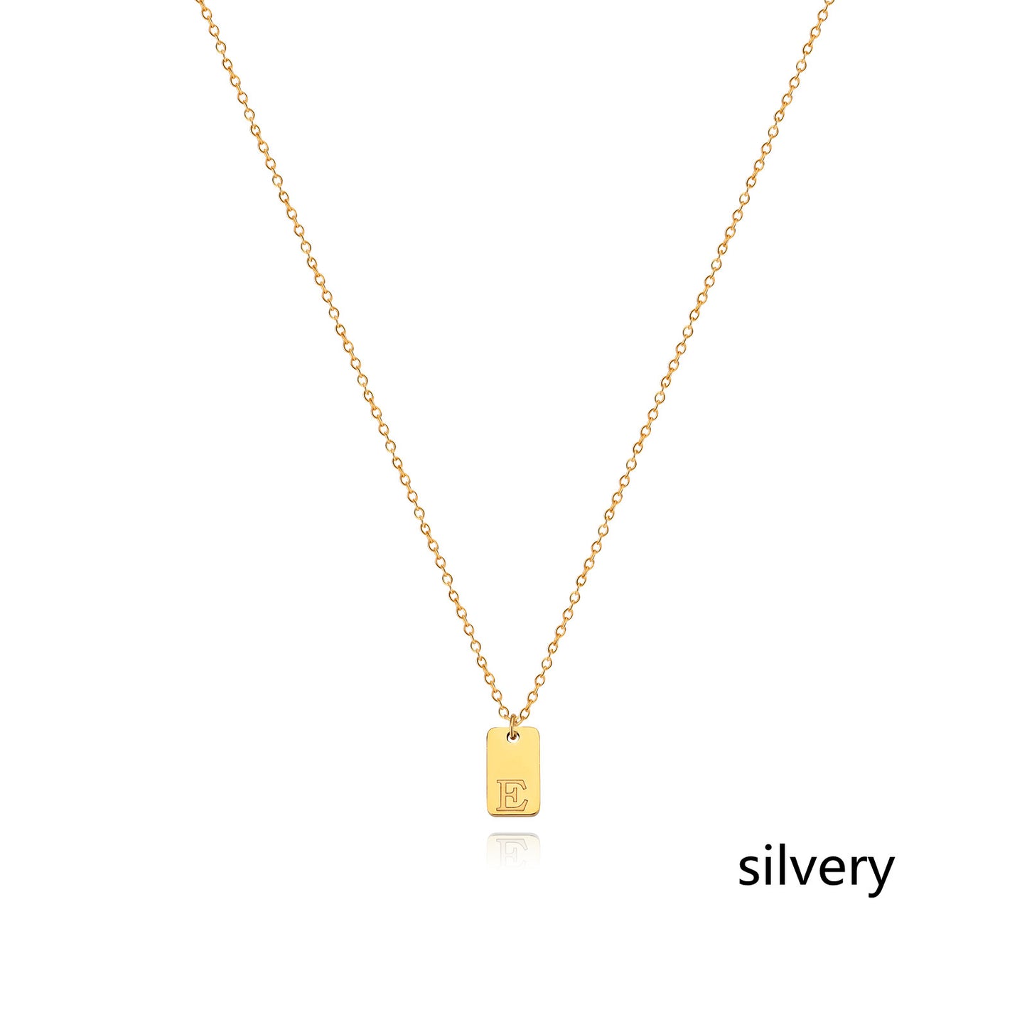 Stainless Steel Simple 26 Letter Tag Pendant Necklace – view 32