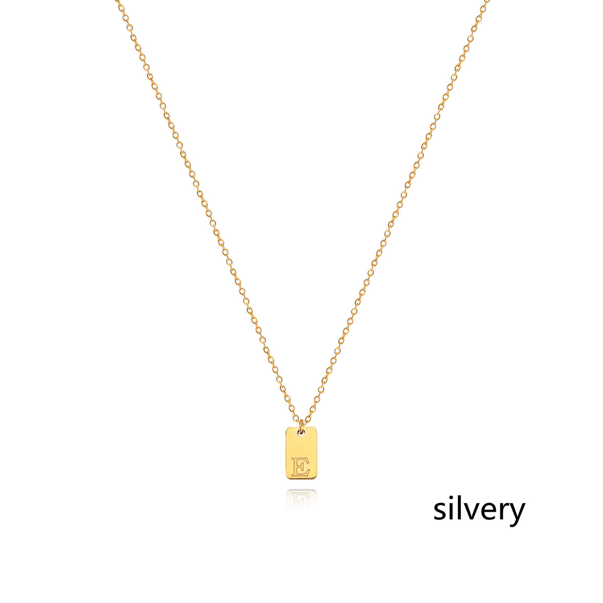 Stainless Steel Simple 26 Letter Tag Pendant Necklace – view 32