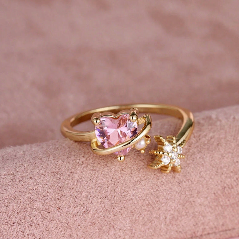 Sweet Heart Pearl Ring – Elegant Band – view 2