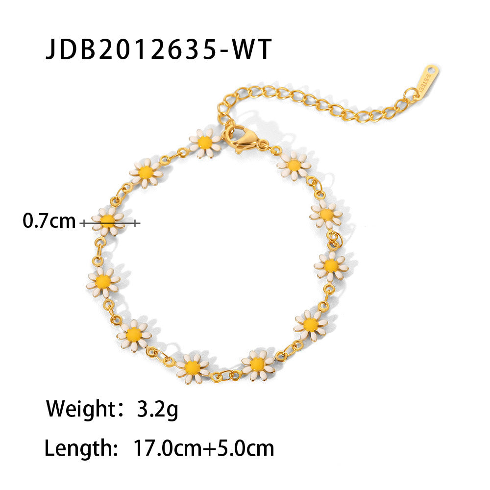 Titanium Steel Jewelry Necklace Bracelet 18K Gold White – view 3