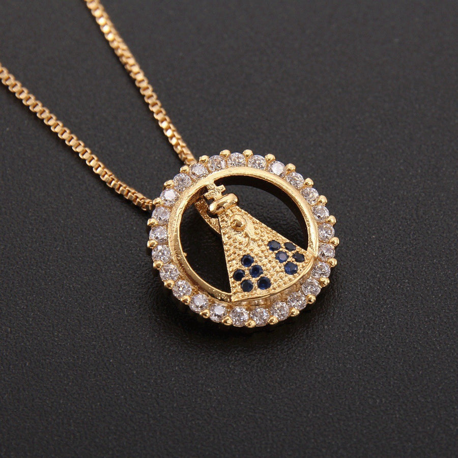 Religious Necklace – Madonna Cross Charm A – view 5