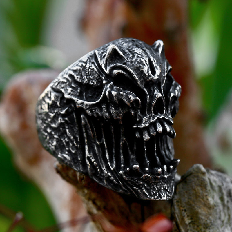 Stainless Steel Skull Ring Punk – view 3