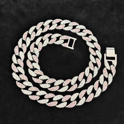 18K Gold Necklace 15MM Flat Leaves Cuban Link Chain – view 5