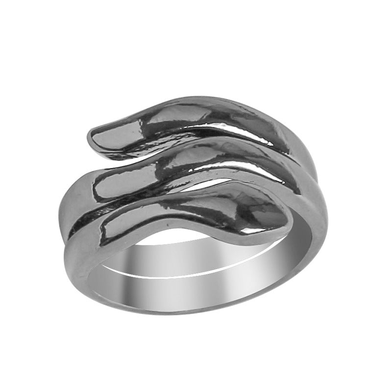 Retro Ring, Punk-style Double-layer Snake-shaped Mens Ring – view 7