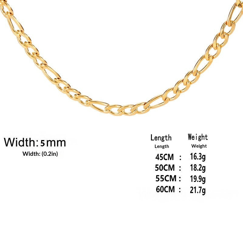 Extra-thick Stainless Steel Figaro Chain Mens Necklace – view 13