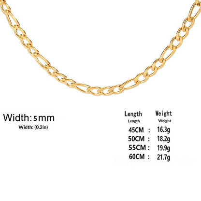 Extra-thick Stainless Steel Figaro Chain Mens Necklace – view 13