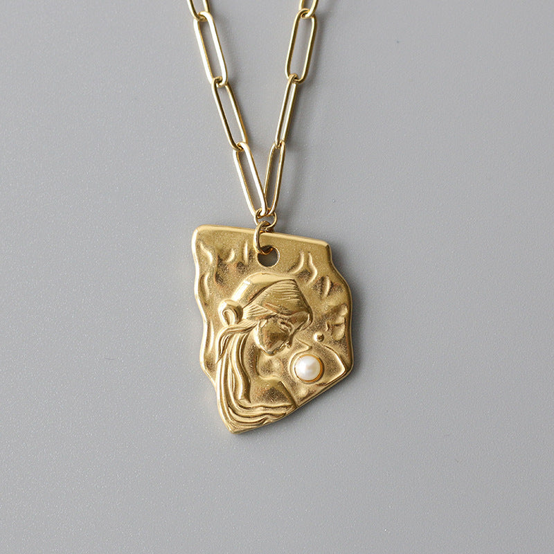 Irregular Titanium Steel 18K Gold Plated Non-fading Necklace – view 4