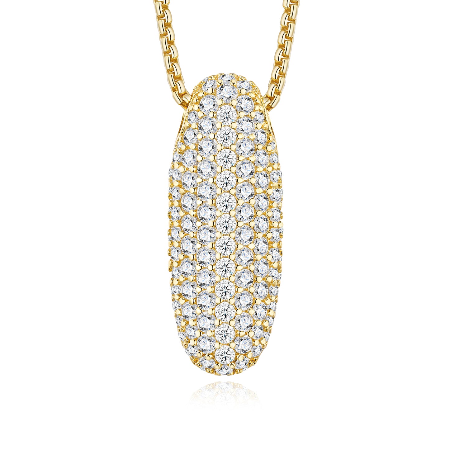 Bubble Letter Initial Necklace 10.58g – S925 Gold, Moissanite A-Z