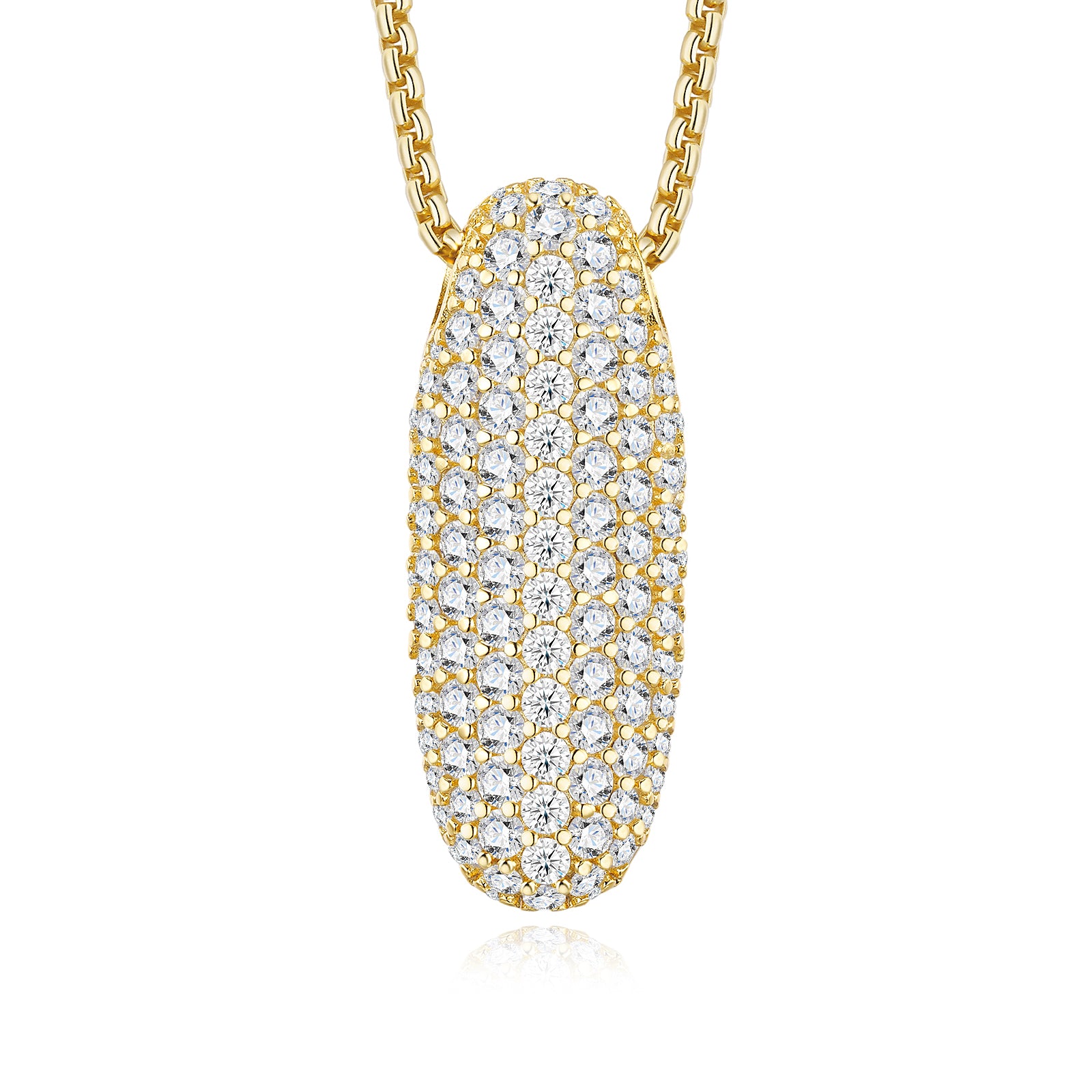Bubble Letter Initial Necklace 10.58g – S925 Gold, Moissanite A-Z