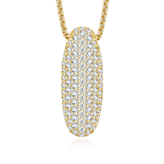 Bubble Letter Initial Necklace 10.58g – S925 Gold, Moissanite A-Z