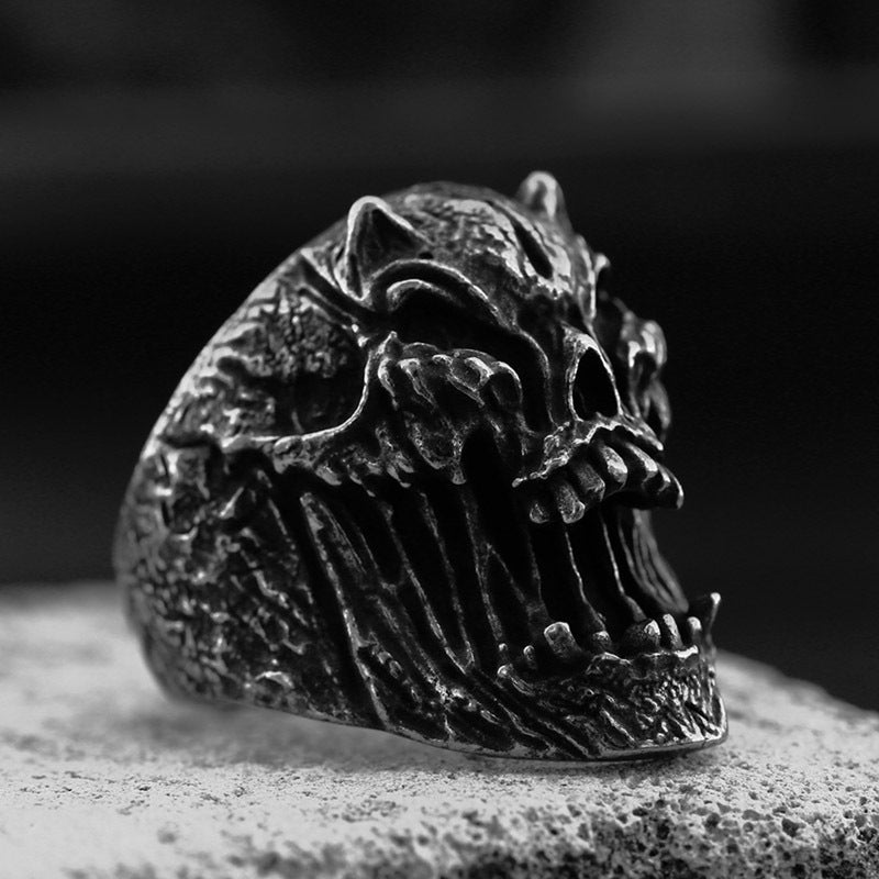 Stainless Steel Skull Ring Punk – view 6