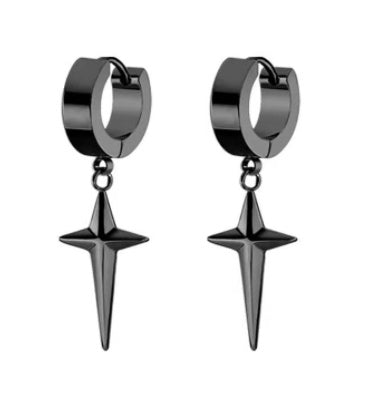 Stainless Steel Tassel Single Point Stud Men Pierced Earrings