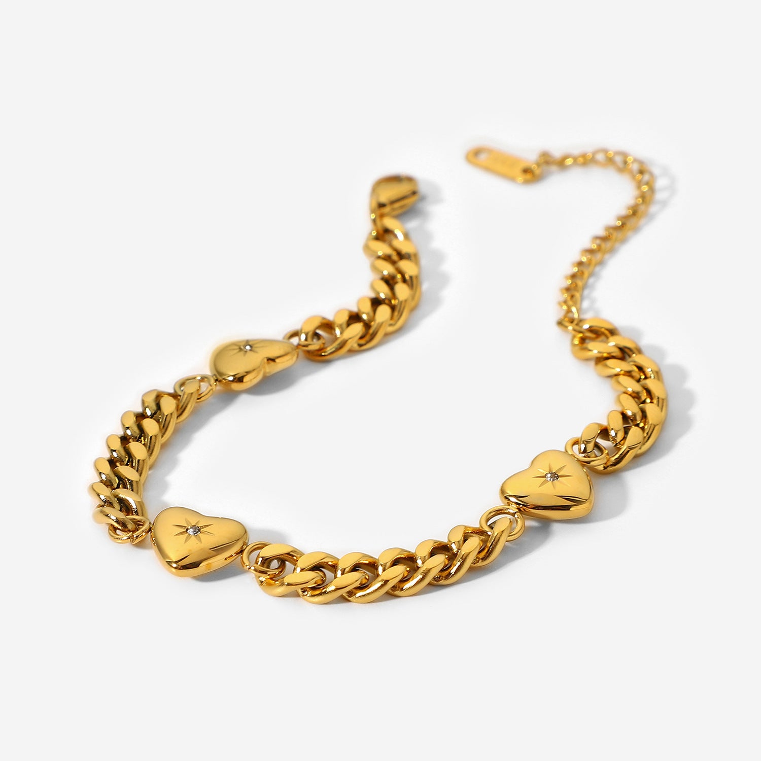 Stainless Steel Plated 18k Gold Cuban Chain Necklace – view 2