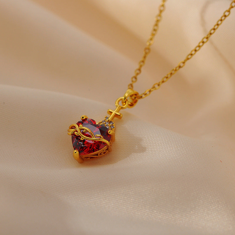Gold Love Chain Stainless Steel Necklace – view 3