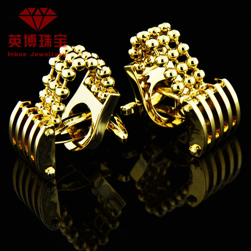 Gold Paw Chain Cufflinks Cufflink Men's French Button – view 8