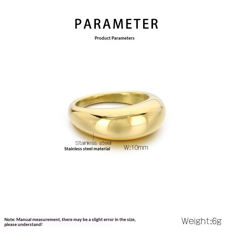 Exaggerated 18k Gold-plated Titanium Steel Ring For Men And Women – view 5