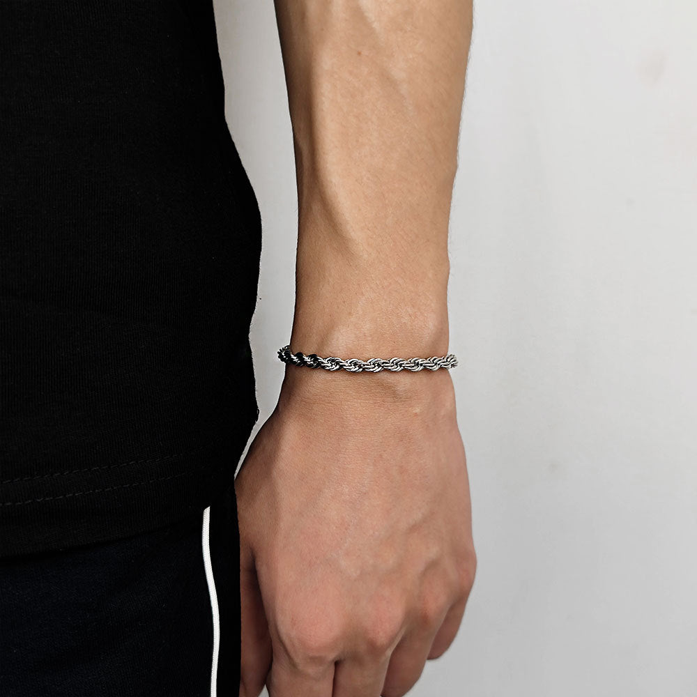 Fashion 18K Gold Button Chain Stainless Steel Twist Bracelet For Men – view 10