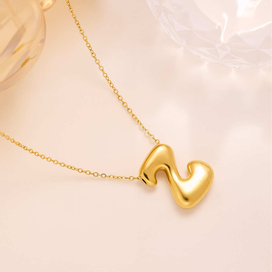 New Titanium Steel 18K Gold-Plated 26-Letter Necklace For Women – view 22
