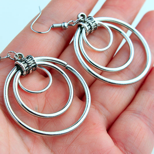 Gothic Ancient Tribe Triple Hoop Earrings