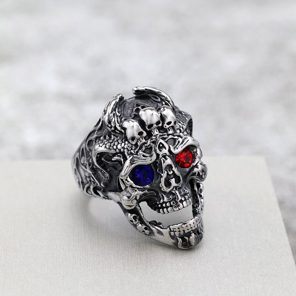 European And American Retro Stainless Steel Mens Ring, Bold And Punk-style