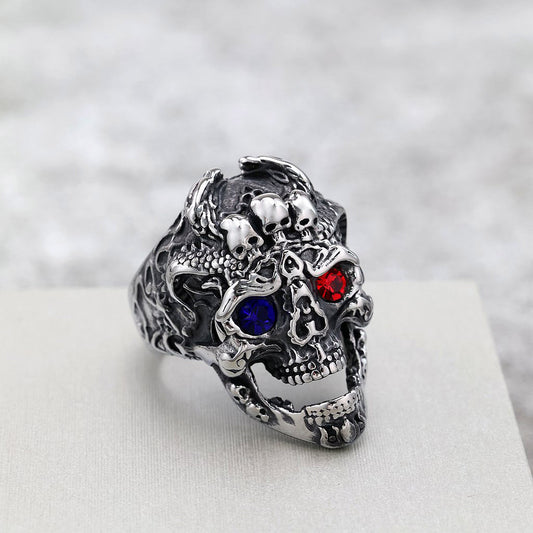 European And American Retro Stainless Steel Mens Ring, Bold And Punk-style