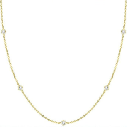 14k Solid Gold Plated Personalized Rhinestone Necklace – view 5