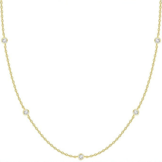 14k Solid Gold Plated Personalized Rhinestone Necklace – view 5