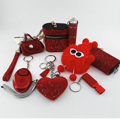 8-piece Heart-shaped Keychain Charm Set In Red Packaging – view 4