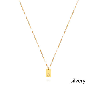 Stainless Steel Simple 26 Letter Tag Pendant Necklace – view 46