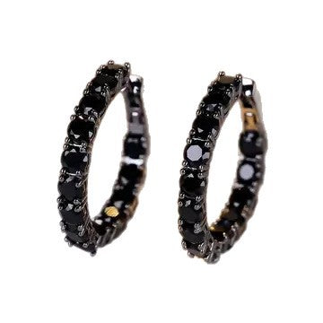 Versatile Dark-style Black Fully Diamond-studded Earrings – view 5
