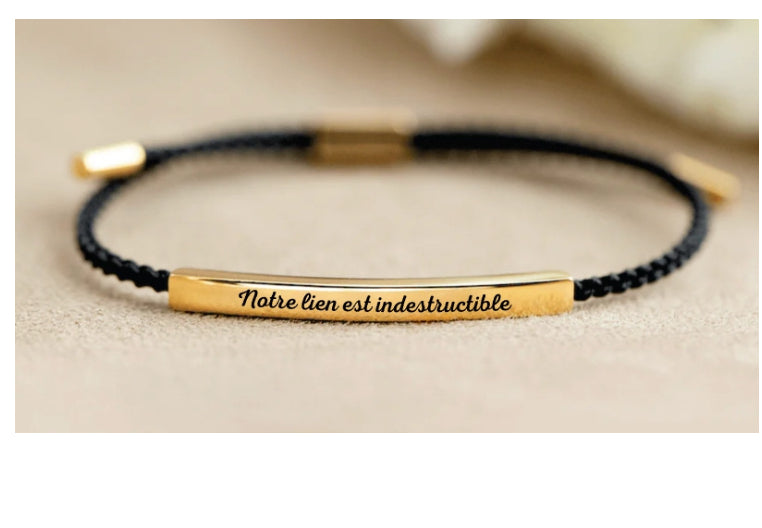 Stainless Steel Woven Engraved Bracelet – view 17