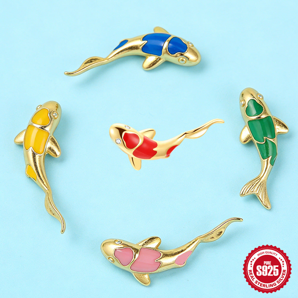 Koi Fish Helix Piercing Stud – S925 Sterling Silver – view 4