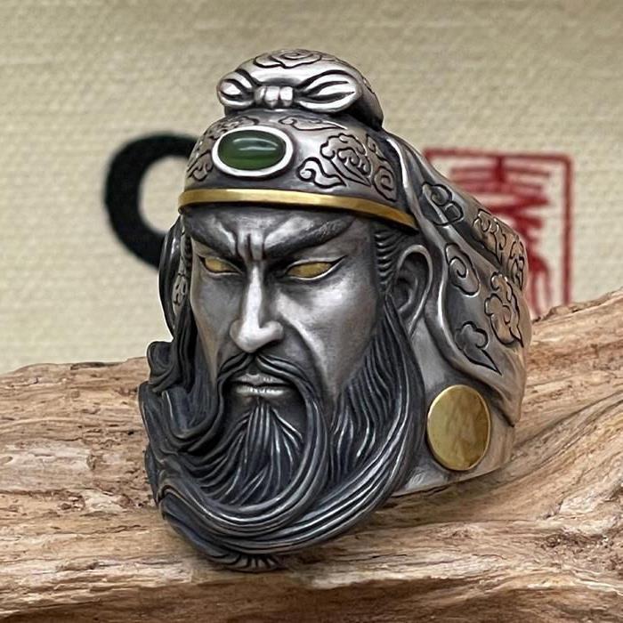 New Stylish And Majestic Guan Yu Ring For Men – view 2